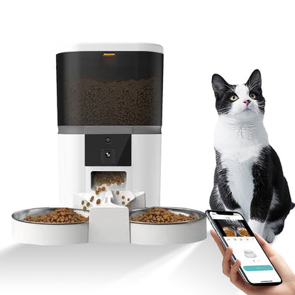 HD Camera Smart Pet Feeder Dual White